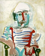 Picasso, Oturan Adam, Öz-Portre, Mougnis 3 ve 4 Nisan 1965, Tuval üzerine yağlıboya,  99,5 x 80,5 cm, Galerie Louise Leiris, Paris 